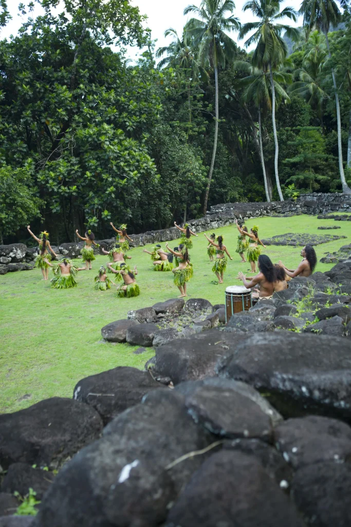 Vue sur le grand centre cérémonial Upeke © Tahiti Tourisme